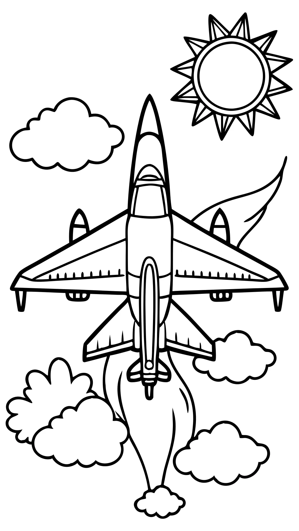 jet plane coloring page